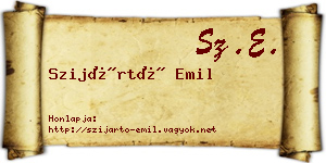 Szijártó Emil névjegykártya